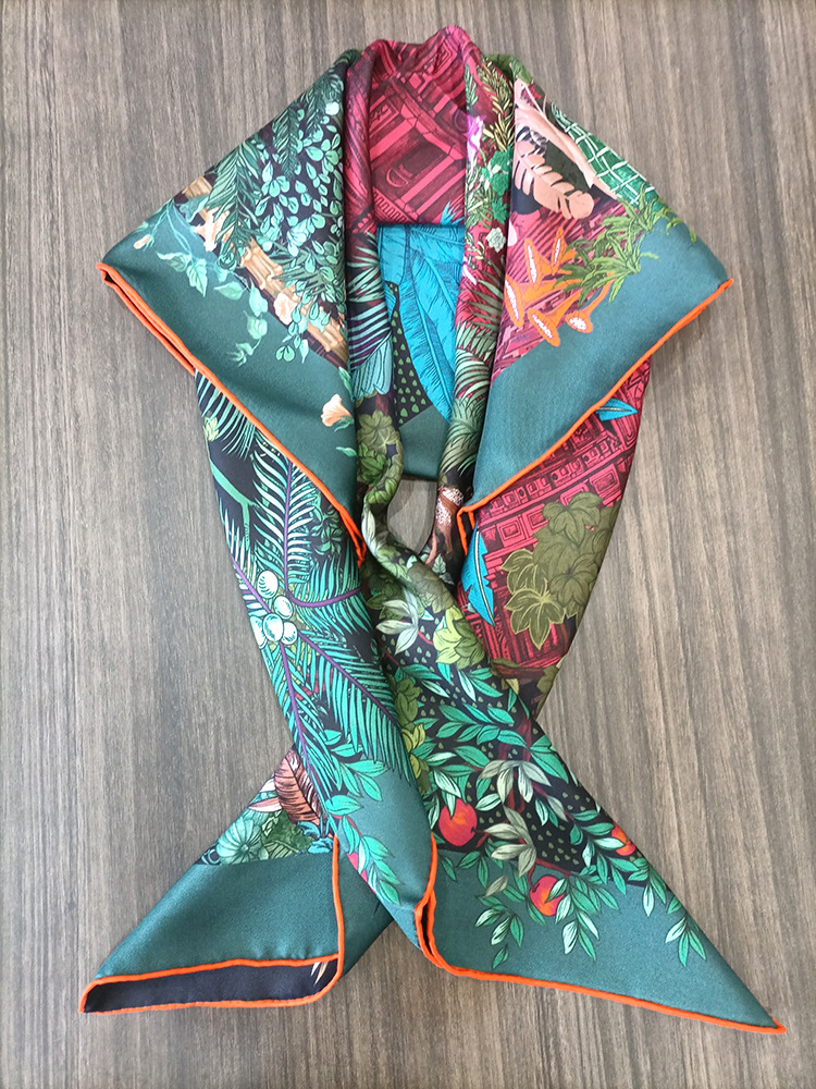 Travel Accessories Designer - Silk Scarf 90CM Women Hand Rolled