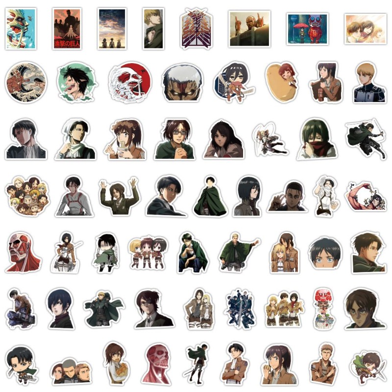 Travel Accessories Cute - 60Pcs Attack on Titan Anime Stickers