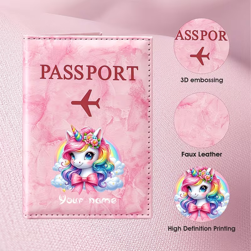 Travel Accessories Personalised - Personalized Name Custom PU Passport Holder,