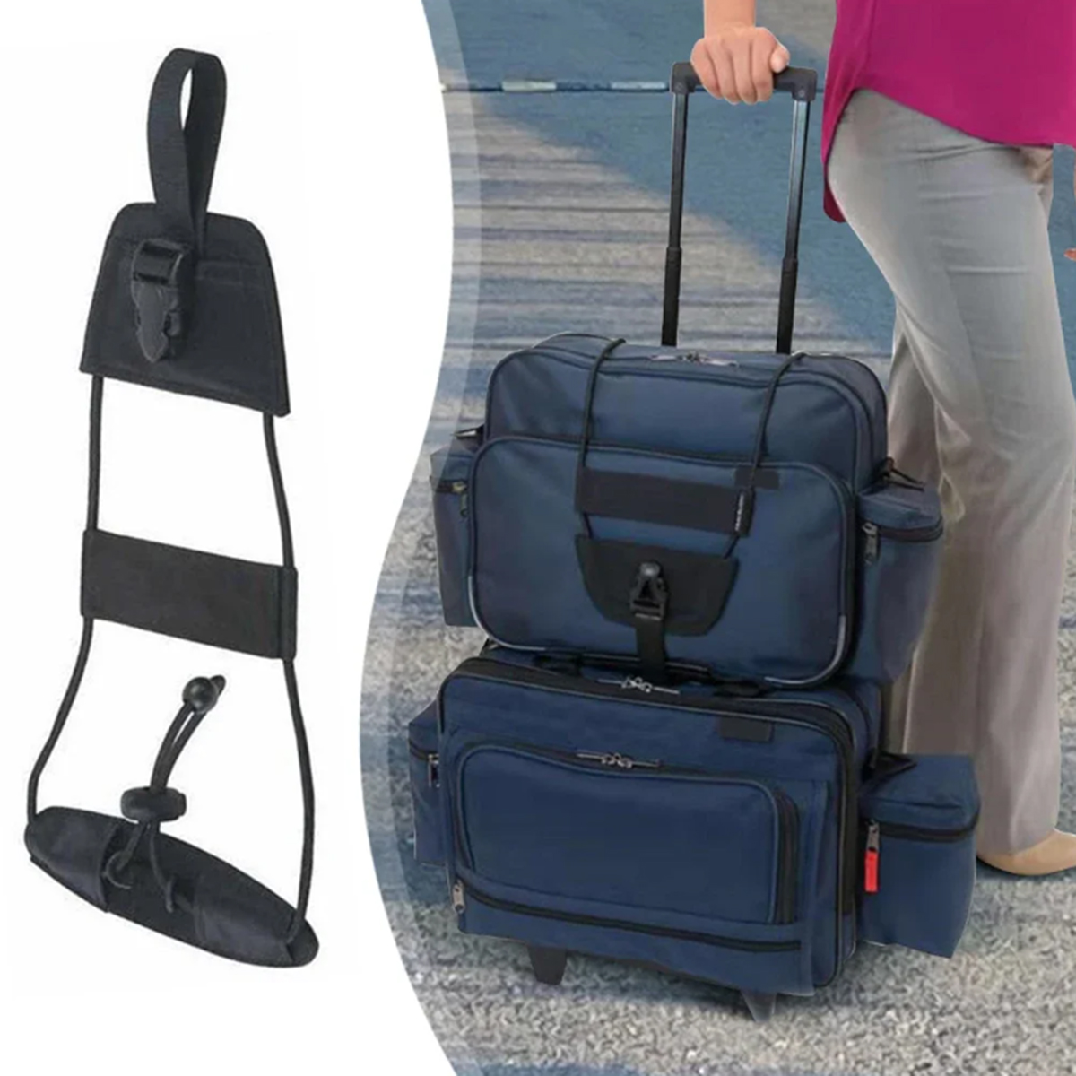 Travel Packing Cube - Travel Luggage Connecting Strap, Heavy Duty