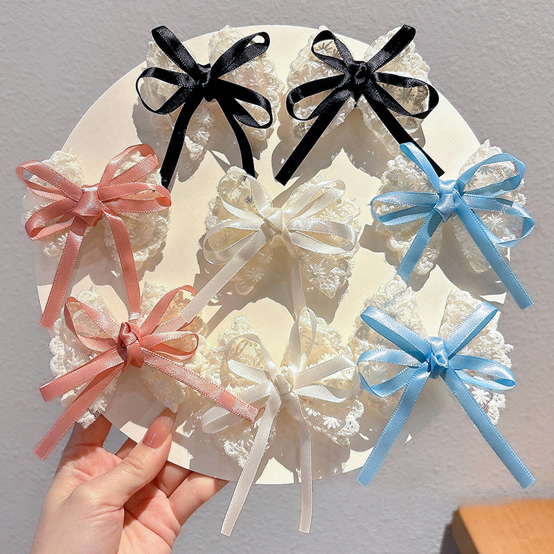 2Pcs Elegant Lace Bow Hairpins - Travel Accessories Designer recension och pris