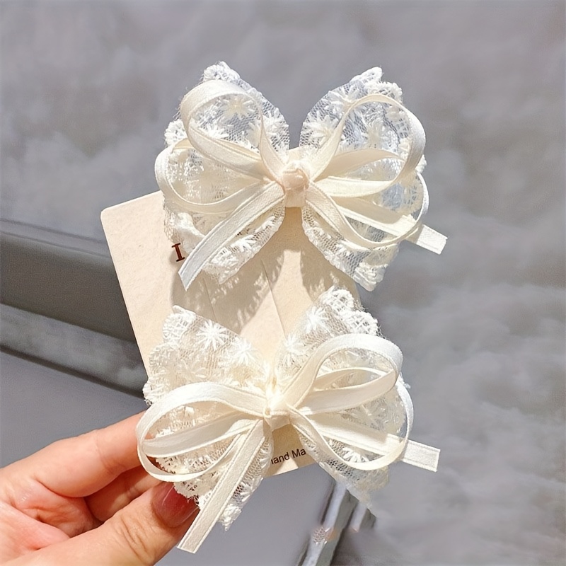 2Pcs Elegant Lace Bow Hairpins - Travel Accessories Designer recension och pris