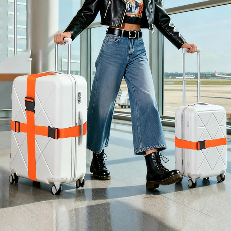 2m Adjustable Luggage Strap Cr - Travel Packing Cube recension och pris