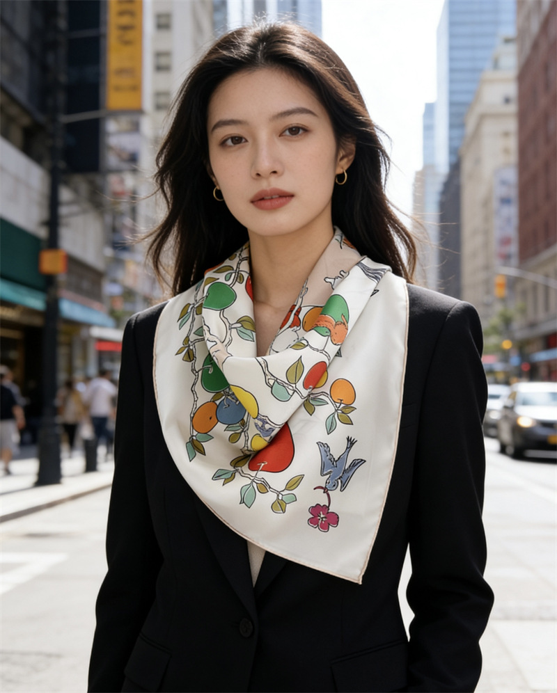 AB Faced Print Silk Scarf 18MM - Travel Accessories Designer recension och pris