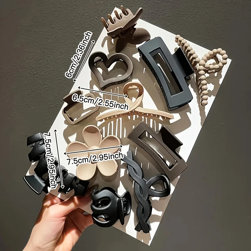 11Pcs Assorted Hair Claw Clips - Travel Accessories Designer recension och pris
