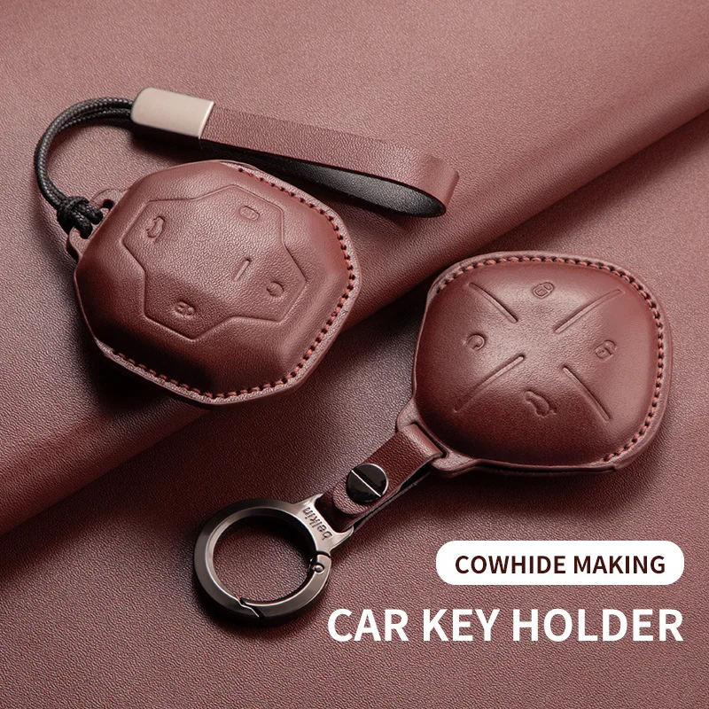 Leather Car Key Case Cover She - Travel Accessories 2022 recension och pris