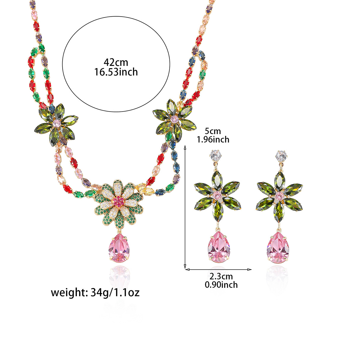 Luxury Colorful Zircon Flower  - Accessories Travel Jewelry Box recension och pris