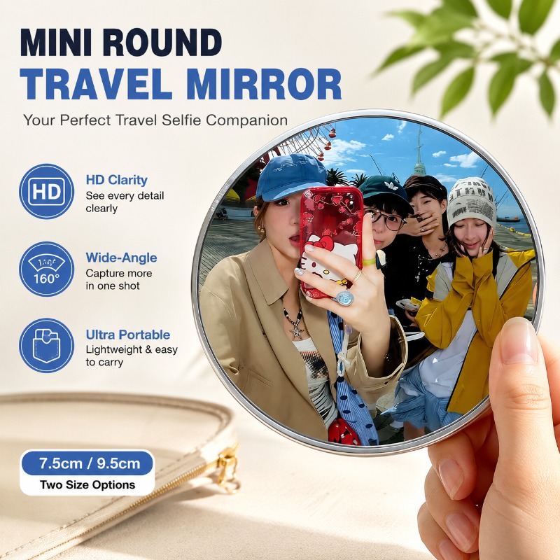 Portable Round Convex Mirror H - Travel Accessories Deals recension och pris